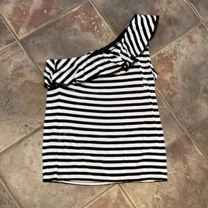 Off one shoulder striped top